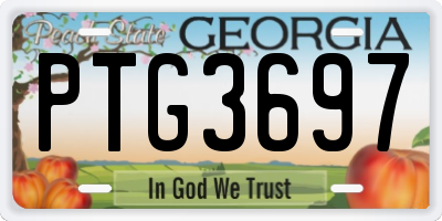 GA license plate PTG3697