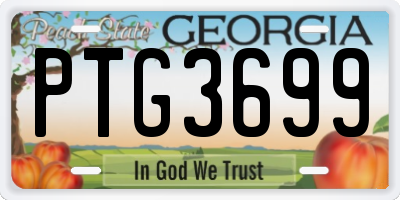 GA license plate PTG3699