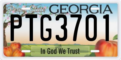 GA license plate PTG3701