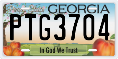 GA license plate PTG3704