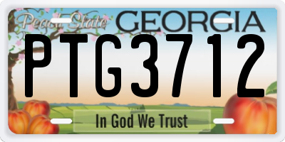 GA license plate PTG3712