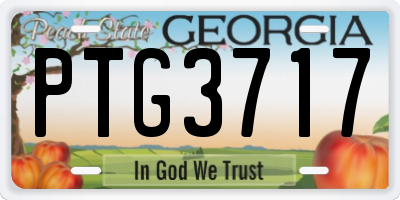 GA license plate PTG3717