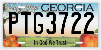 GA license plate PTG3722