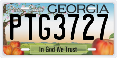 GA license plate PTG3727