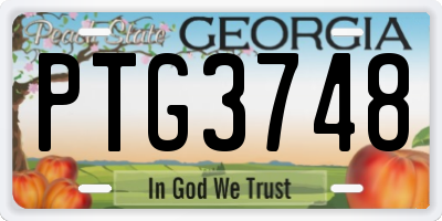 GA license plate PTG3748