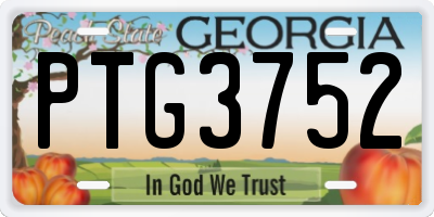 GA license plate PTG3752