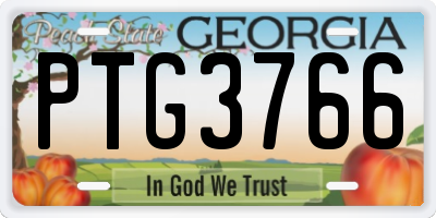 GA license plate PTG3766