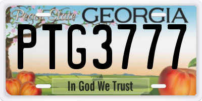GA license plate PTG3777