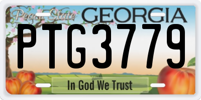 GA license plate PTG3779