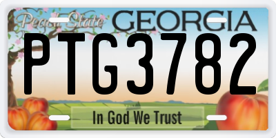 GA license plate PTG3782