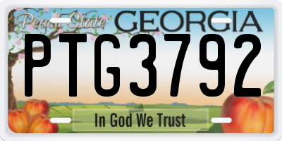 GA license plate PTG3792