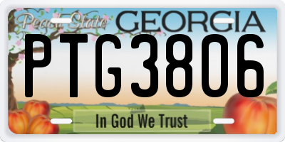 GA license plate PTG3806