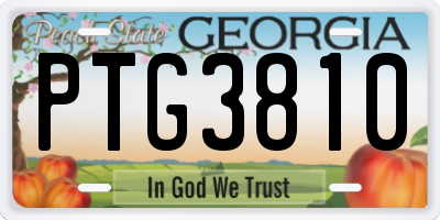 GA license plate PTG3810
