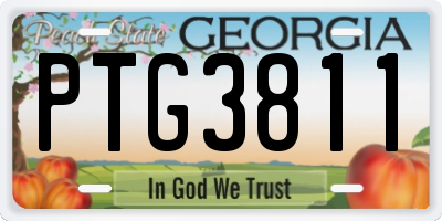 GA license plate PTG3811