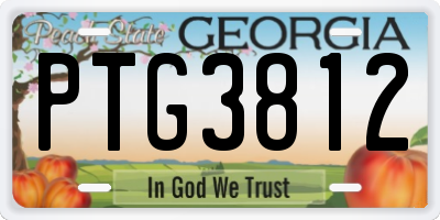 GA license plate PTG3812