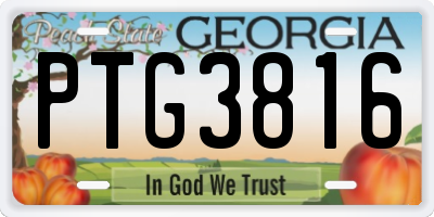 GA license plate PTG3816