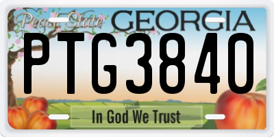 GA license plate PTG3840