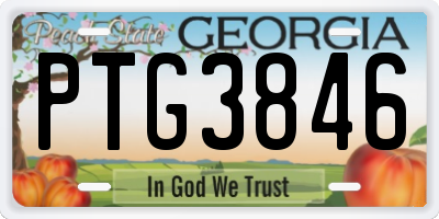 GA license plate PTG3846