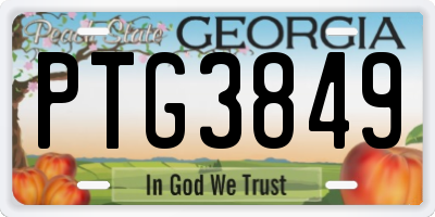 GA license plate PTG3849