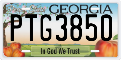 GA license plate PTG3850