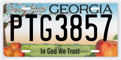 GA license plate PTG3857