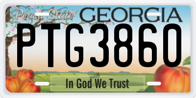 GA license plate PTG3860