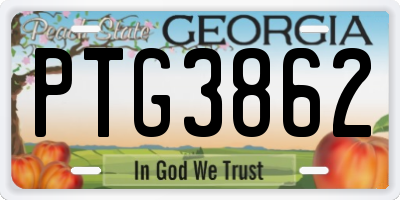 GA license plate PTG3862