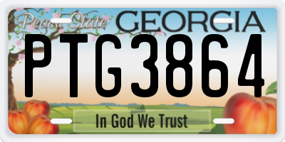 GA license plate PTG3864