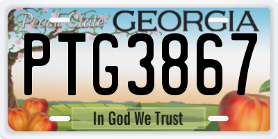 GA license plate PTG3867