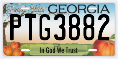 GA license plate PTG3882
