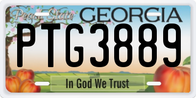 GA license plate PTG3889
