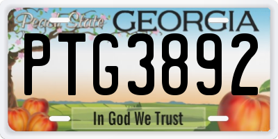 GA license plate PTG3892