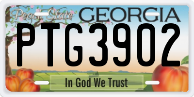 GA license plate PTG3902