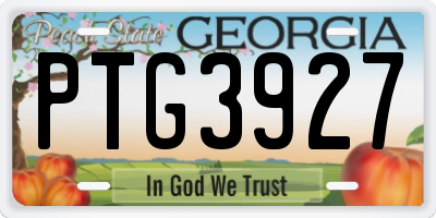 GA license plate PTG3927