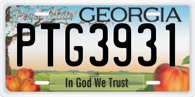 GA license plate PTG3931