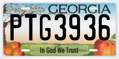 GA license plate PTG3936