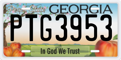 GA license plate PTG3953