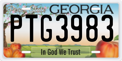 GA license plate PTG3983