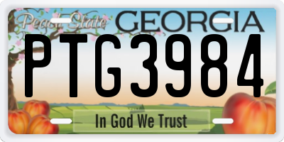 GA license plate PTG3984