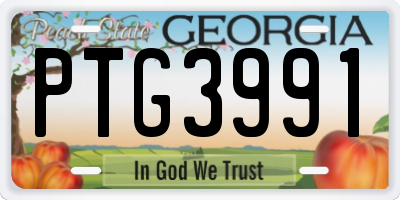 GA license plate PTG3991