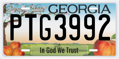 GA license plate PTG3992