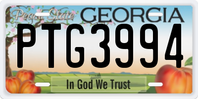 GA license plate PTG3994
