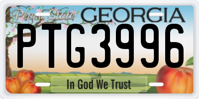 GA license plate PTG3996