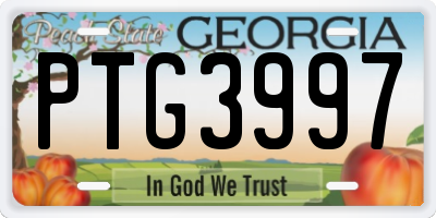GA license plate PTG3997