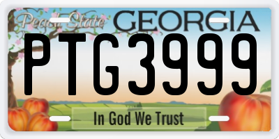 GA license plate PTG3999