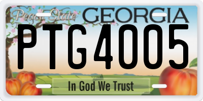 GA license plate PTG4005