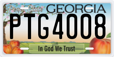 GA license plate PTG4008