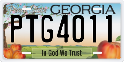GA license plate PTG4011