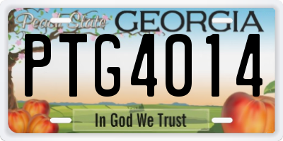GA license plate PTG4014