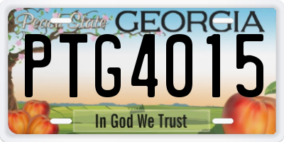 GA license plate PTG4015